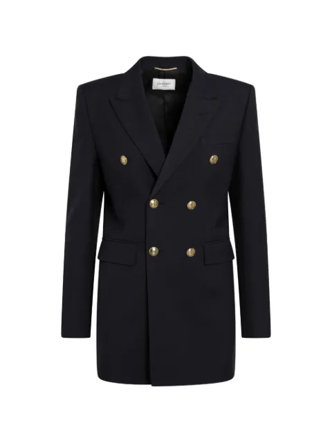 Saint Laurent double-breasted wool blazer Blue 631980PCEXY7B73