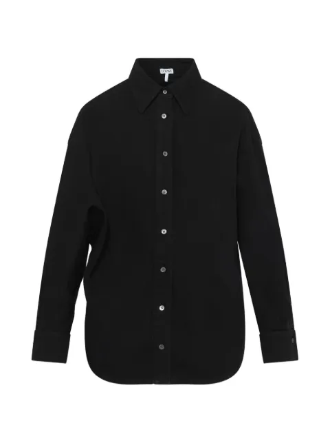 LOEWE wrap-around long-sleeve shirt Black S359Y1DX161100