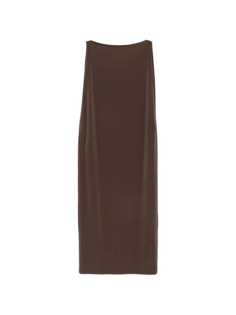 Issey Miyake sleeveless boat-neck dress Brown IM66JH720