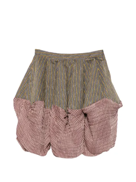 Kiko Kostadinov stripe-pattern bubble-hem mini skirt Grey KKWSS26SK0372
