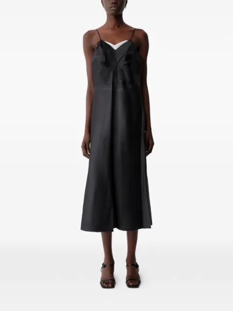 Calvin Klein satin-finish spaghetti-strap dress Black LV0VY0W806UB1