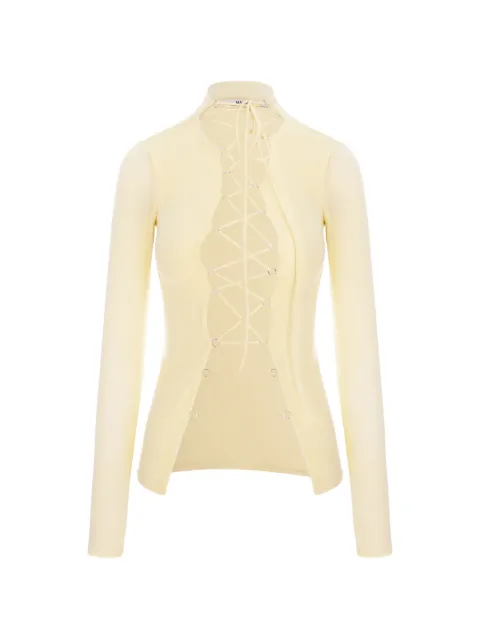MANURÍ Jamie lace-up top Yellow MRSS24BL9CH043X