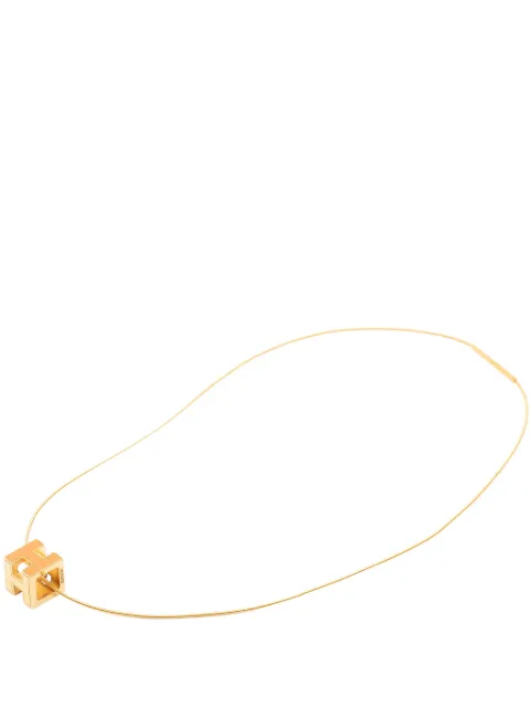 Hermès Pre-Owned 2000-2010 Gold Plated Lacquered Cage d H Pendant Necklace costume necklace Orange MB17WT6Q7XV4MNSC