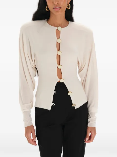 MANURÍ Aura button-fastening top Neutrals MRFW26TLWL9CD05
