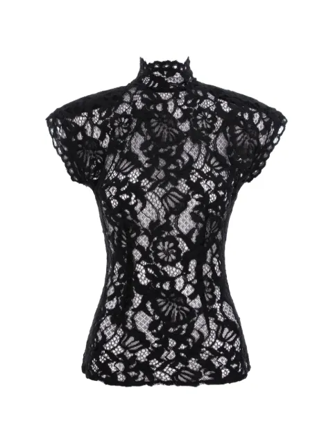 MANURÍ Amalie floral-lace top Black MRFW26VIPL9TP21