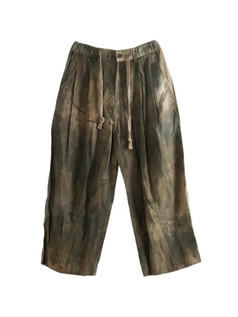 Ziggy Chen pleated drawstring-waist trousers Brown 0M2610559