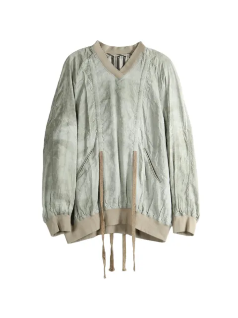Ziggy Chen V-neck long-sleeve sweatshirt Green 0M2610751