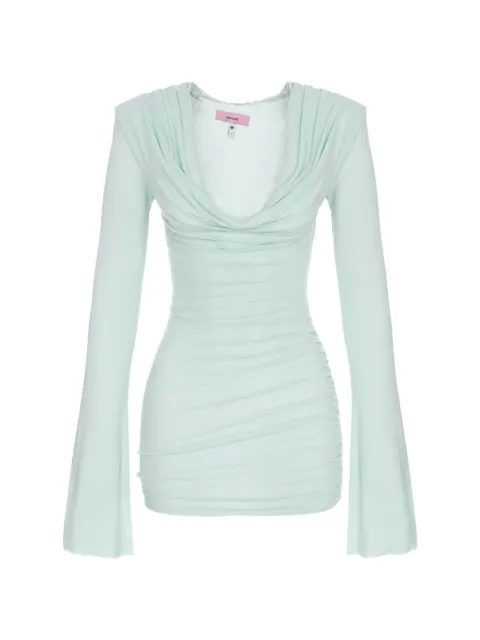MANURÍ Alma ruched lace-trim mini dress Green MRSS26VIWL9DR36