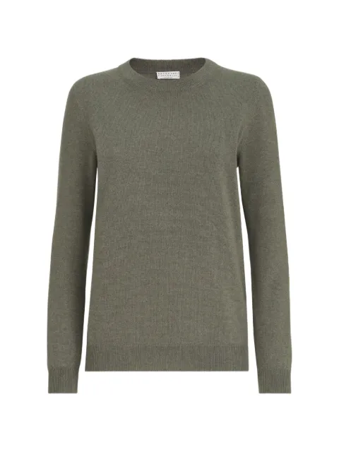 Brunello Cucinelli cashmere sweater with Monili Green M12244400C9986