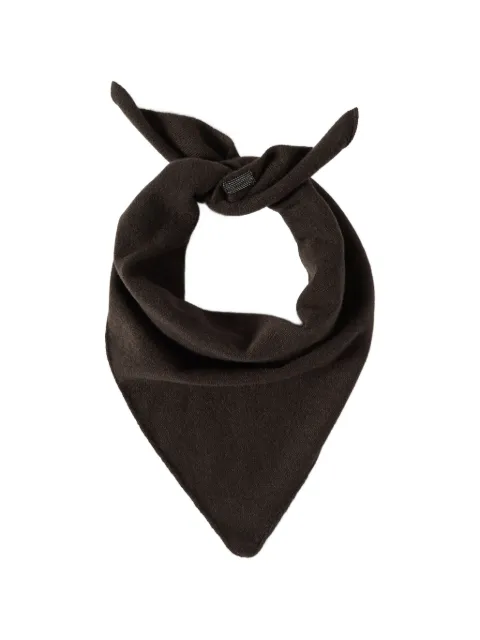 Brunello Cucinelli cashmere foulard with Monili Brown M12201879C9792