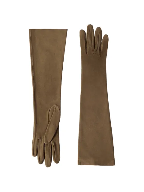 Brunello Cucinelli suede long gloves Green MPCLF9005C9801