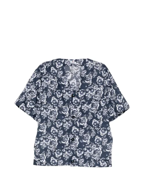 Kiton floral-print shirt Blue UMC025H0966909000