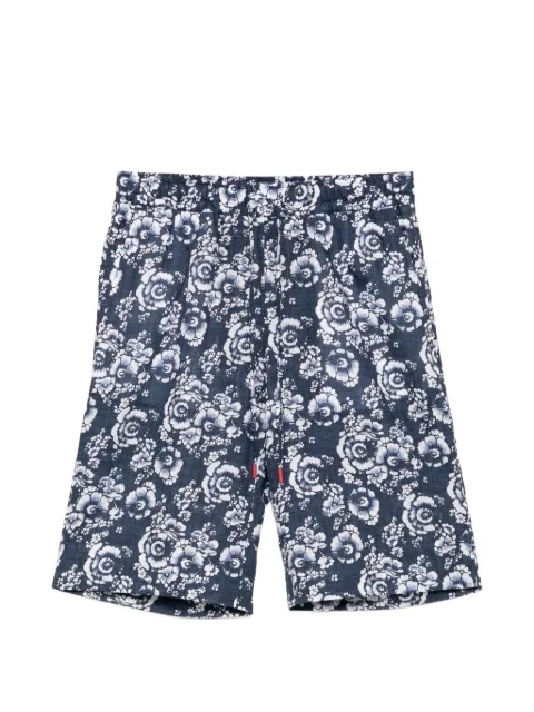 Kiton floral-print drawstring shorts Blue UPN005H0966909000