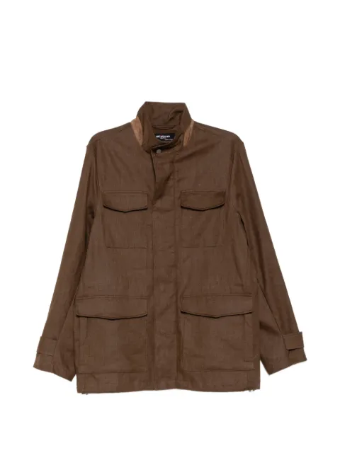 Kiton chest pockets military jacket Brown UW2374V0829H08018