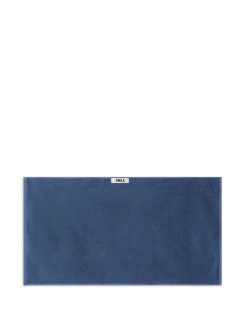 TEKLA logo-patch terry cotton bath towel Blue TWL42450X90CO