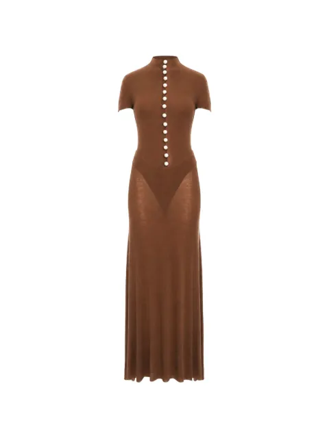 MANURÍ Mia embellished cut-out maxi dress Brown MRSS26VICH9DR05