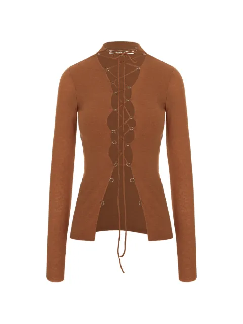 MANURÍ Jamie lace-up top Brown MRSS24BL9CH043X