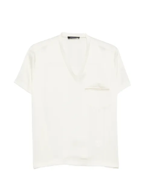 Fabiana Filippi chest-pocket V-neck T-shirt White TPD266F283L780