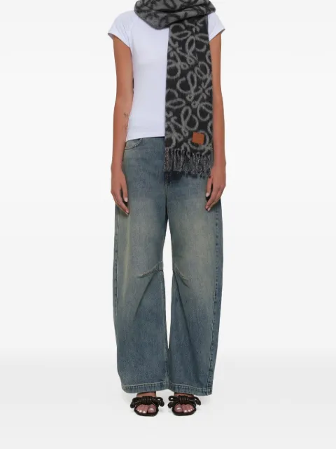 LOEWE Anagram reversible scarf Grey FSF4SS1W02