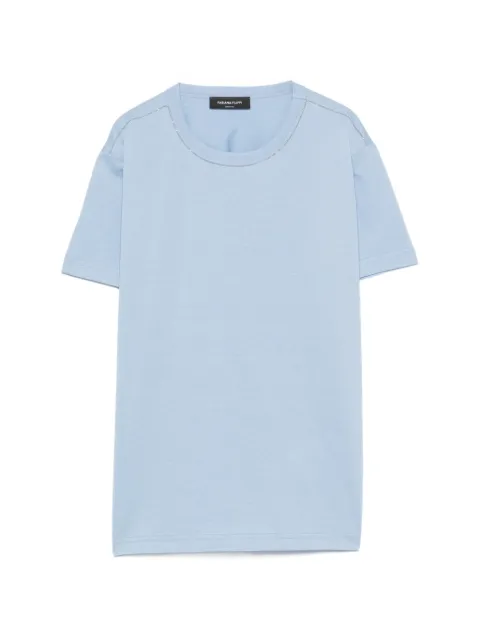 Fabiana Filippi bead-trim crew-neck T-shirt Blue JED266F133L796
