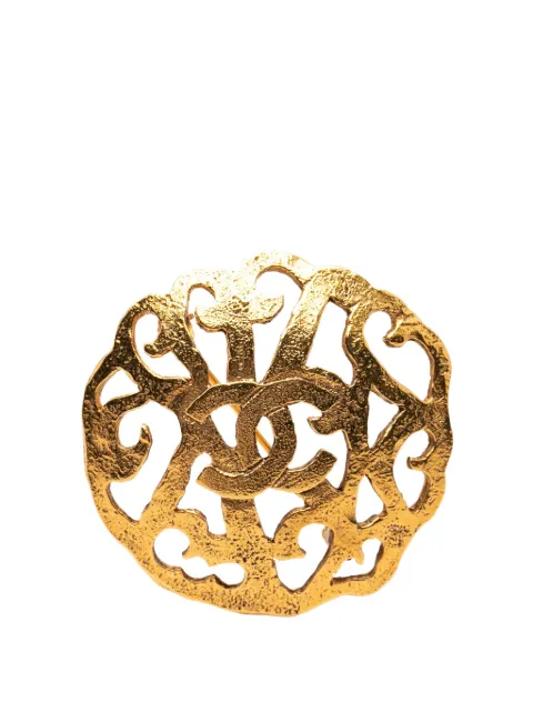 CHANEL Pre-Owned 1980-1990 CC Gold Plated Brooch costume brooch Gold UYIFKVG4P1KGBZLB