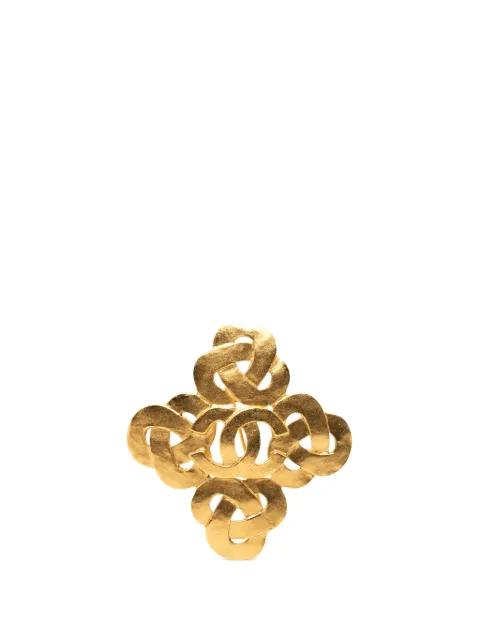 CHANEL Pre-Owned 1995 CC Gold Plated Twisted Brooch costume brooch Gold 045GMGKGZ8K99PLH