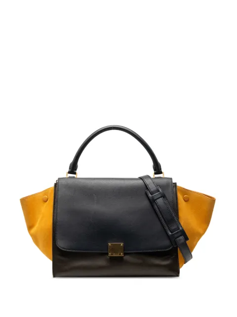 Celine Pre-Owned 2013 Medium Tricolor Calfskin and Suede Trapeze satchel Blue AMEGJ8H57XNKB6LJ