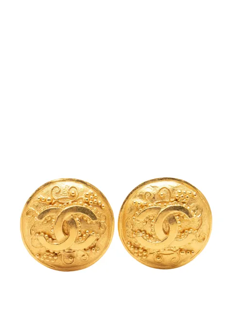 CHANEL Pre-Owned 1996 CC Gold Plated Grapevine Round Clip On Earrings costume earrings Gold RGDMBM0OQJ6NJ5QB
