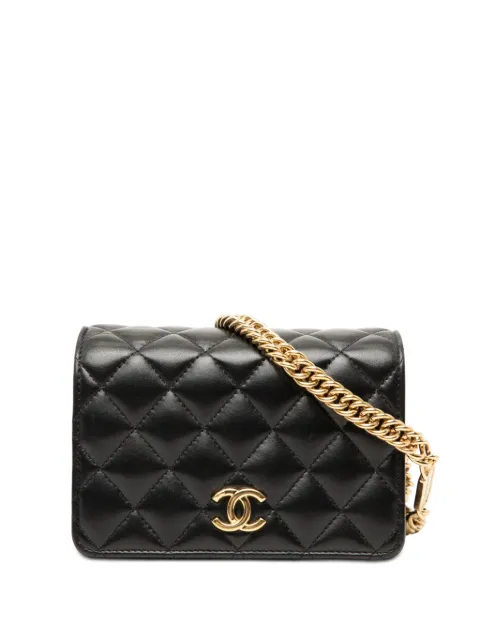 CHANEL Pre-Owned 2021-2026 Mini CC Quilted Lambskin Bijoux Wallet on Chain crossbody bag Black P05RI7B5OIA2RWIC