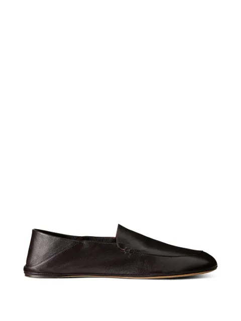 Calvin Klein square-toe leather boat shoes Brown LV0VX03402M1E