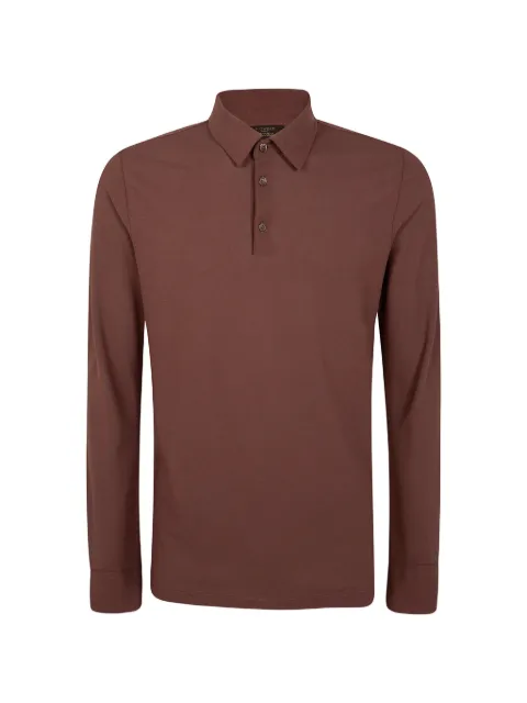Zanone long-sleeve polo shirt Brown 815132ZG380R