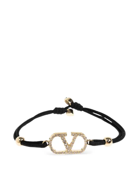 Valentino Garavani VLogo Signature crystal-embellished bracelets Black W2J0X85RLV