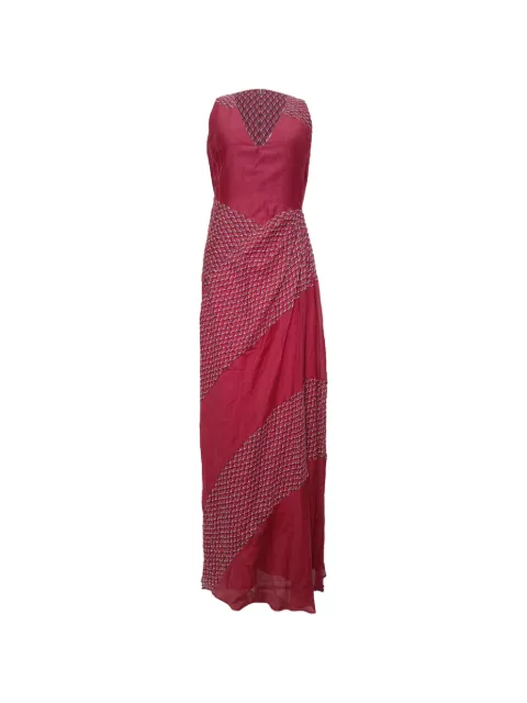 Sportmax Vintage printed V-neck maxi dress Red RFCPUGBCL744700W