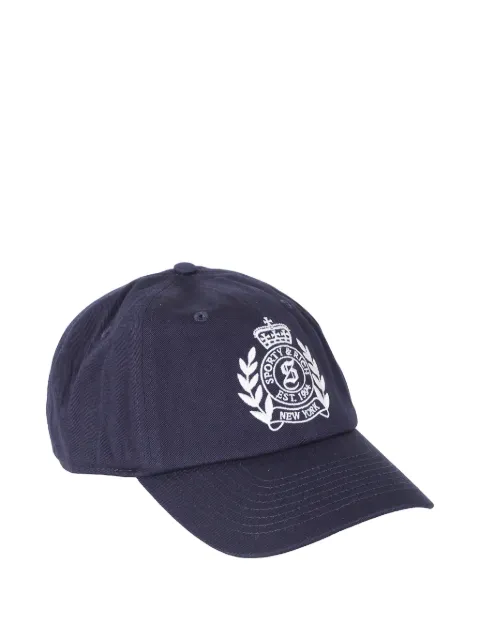 Sporty & Rich Crest embroidered baseball cap Blue AC040710243BL106098