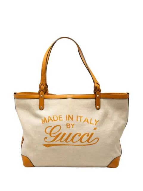 Gucci Pre-Owned 2016-2026 Medium Canvas Craft tote bag Brown LGO04Y9TMFLQCUPR