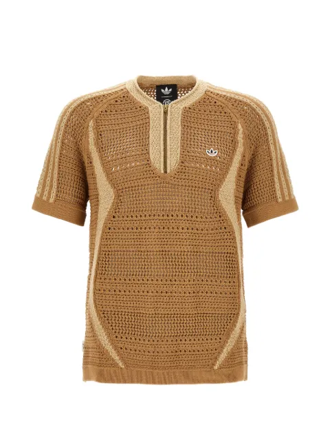 adidas X Edison Chen Clot cotton short-sleeve sweater Brown KE7069BEIGE