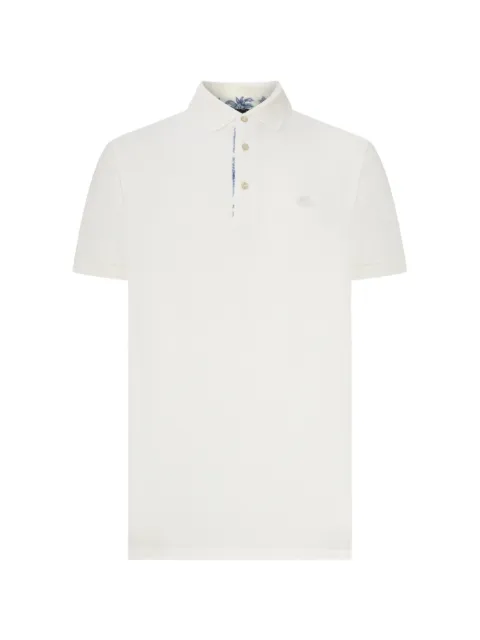 ETRO printed-detail cotton polo shirt White MRMD0005AU11X
