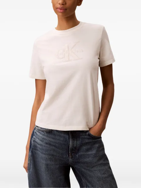 Calvin Klein logo-embroidered short-sleeved T-shirt Pink LV047G829GYAS