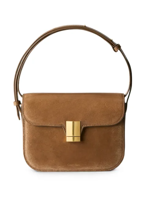 Calvin Klein logo-print leather shoulder bag Brown LV0VY03614WK1