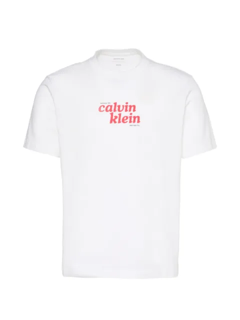 Calvin Klein logo-print crew-neck T-shirt White LV04RG815GYAF