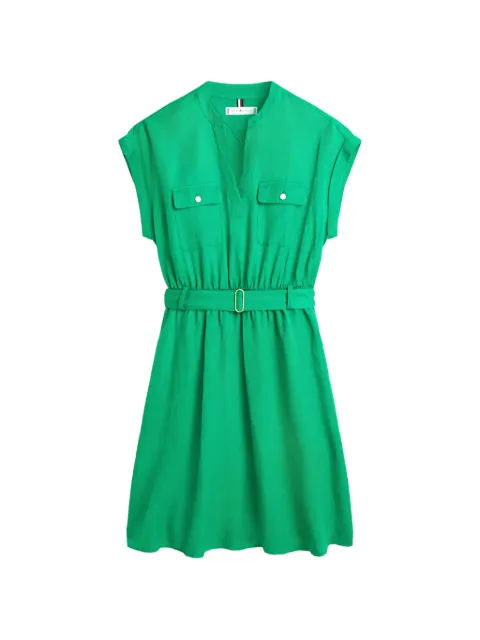 Tommy Hilfiger belted midi dress Green WW0WW49659