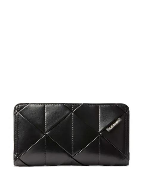 Calvin Klein quilted logo-plaque wallet Black LV04F1221GUB1