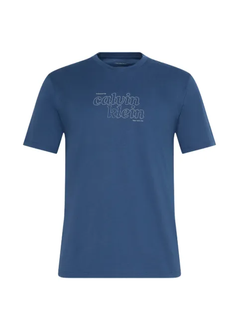 Calvin Klein logo-print crew-neck T-shirt Blue LV04RG807GCEC