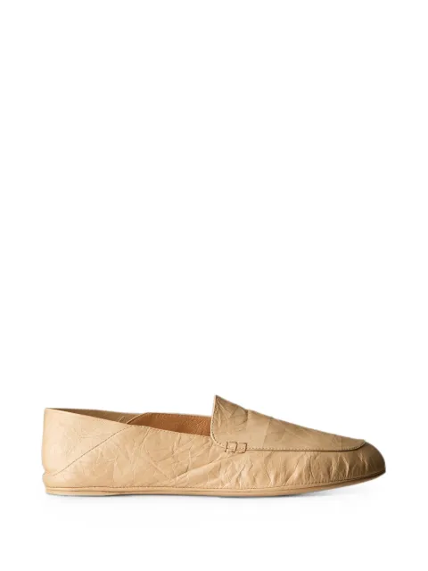 Calvin Klein crinkled-leather loafers Neutrals LV0VY034407AI