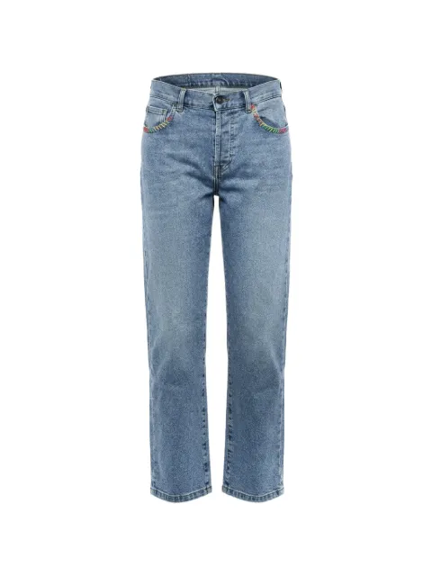 PAR.CO DENIM embroidered straight-leg jeans Blue 014R6D1