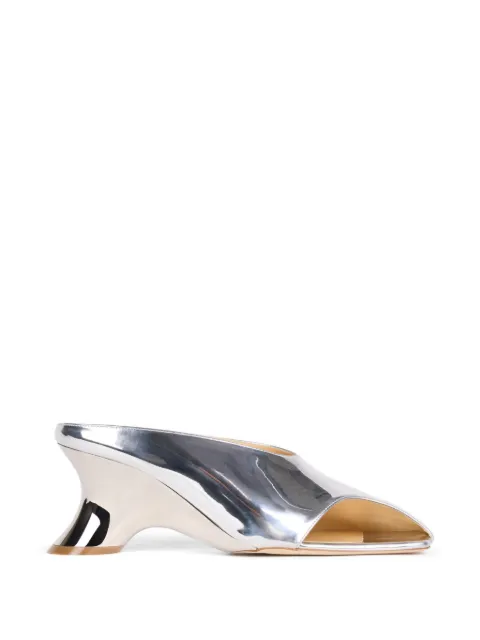 A.W.A.K.E. Mode Tess cut-out mules Silver SS26SH08
