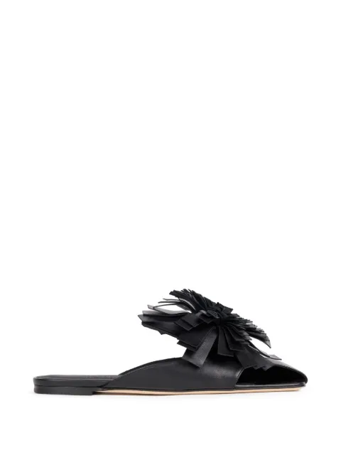 A.W.A.K.E. Mode Tim pom-pom mules Black SS26SH22