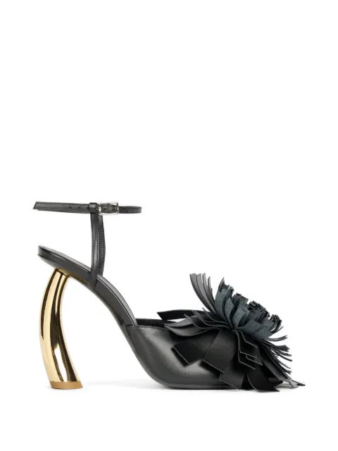 A.W.A.K.E. Mode Justine pom-pom sandals Black SS26SH14B