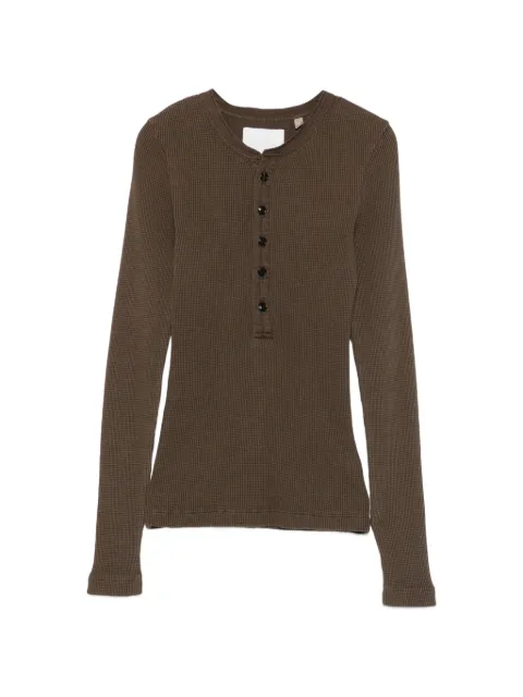 Citizens of Humanity Drea waffle-knit Henley top Green 94761785