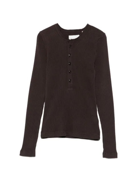 Citizens of Humanity Drea waffle-knit Henley top Brown 94761785